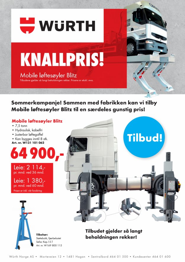 Sommertilbud Mobile løftesøyler Blitz