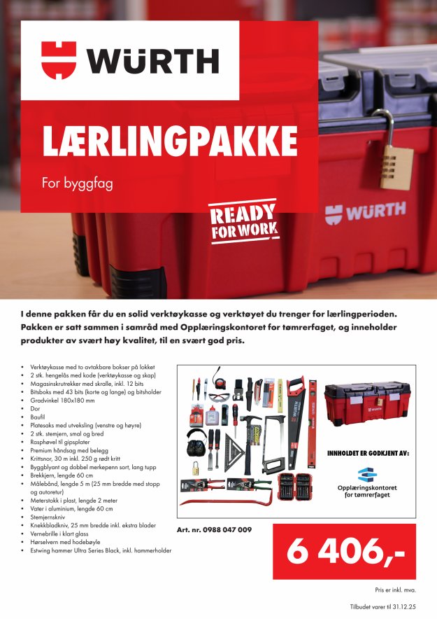 Lærlingpakke for byggfag